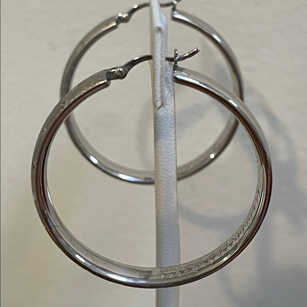 Hoop Silver Earrings - Picture 3 of 5